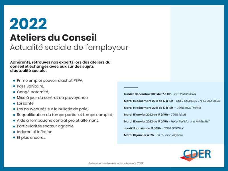 Ateliers du conseil – Actualité sociale de l’employeur.